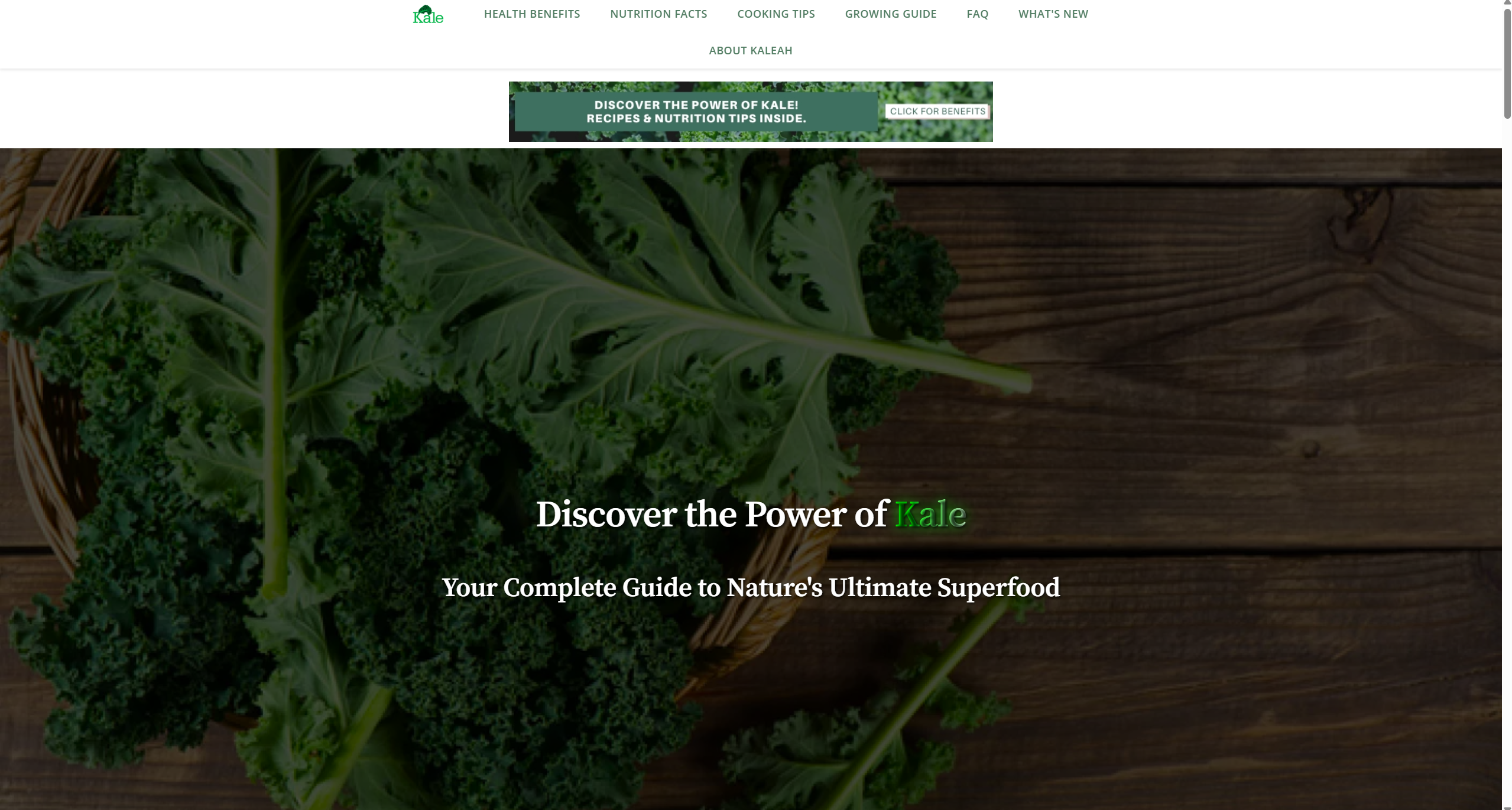Kale Vegetable Website